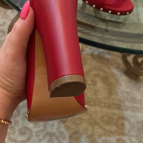 VALENTINO GARAVANI RED Sling back SANDALS WITH STUDS ON THE TRIM Sz 36.5 - Picture 7 of 7